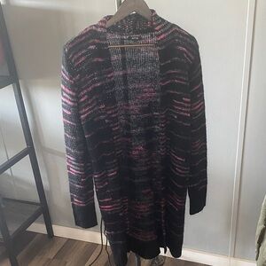 Apt. 9 Black and Pink Open-Front Cardigan